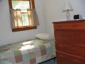 View of Acadia Memories rental vacation cottage twin bedroom, one of three bedrooms